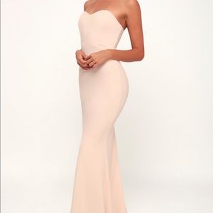 Lulus Stand in the Spotlight Blush Strapless Dress